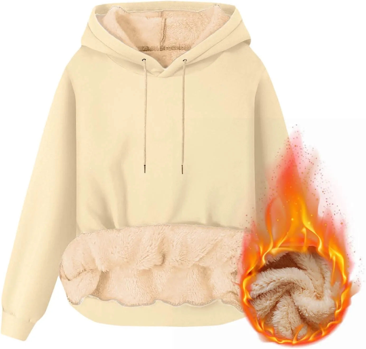 Men's Pullover Hoodie Thick Sherpa Lined Sweatshirt with Kangaroo Pocket Warm Fleece Hoodies for Winter 2025