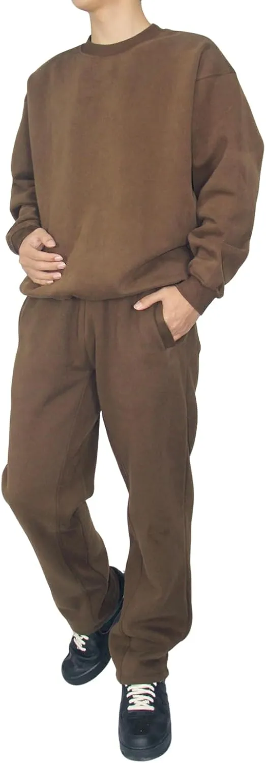 Men's Sweat suits 2 Piece Set Cotton Blend Pullover Tracksuits Casual Fleece-lined Joggers Sweatpants Sweatsuit Set
