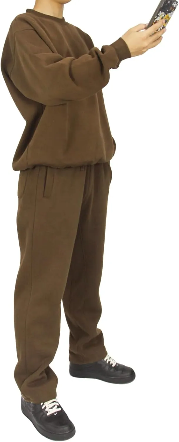 Men's Sweat suits 2 Piece Set Cotton Blend Pullover Tracksuits Casual Fleece-lined Joggers Sweatpants Sweatsuit Set