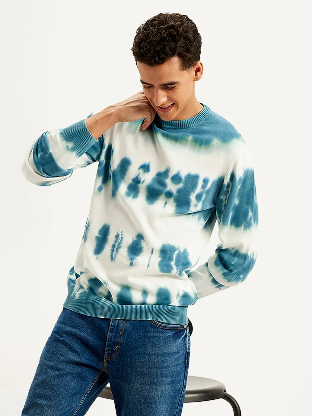 Men's Tie-Dye Crew Neck Sweater