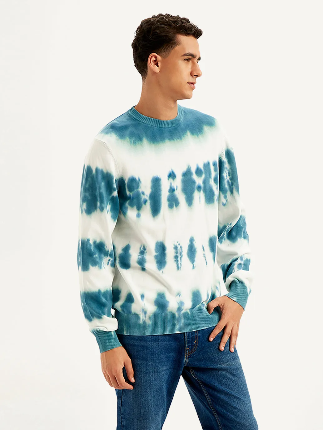 Men's Tie-Dye Crew Neck Sweater