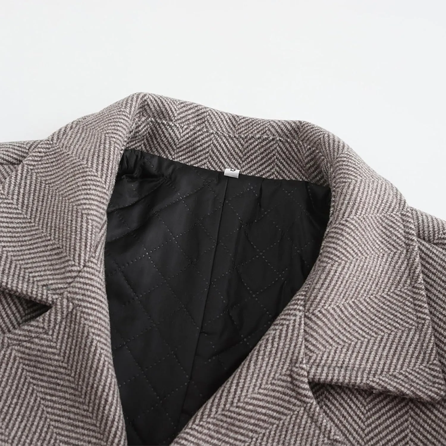 Men's Trench Coat Lapel Windproof Overcoat Slim fit Windbreaker Winter Coat for Men Classic Pea Coat Long Jacket