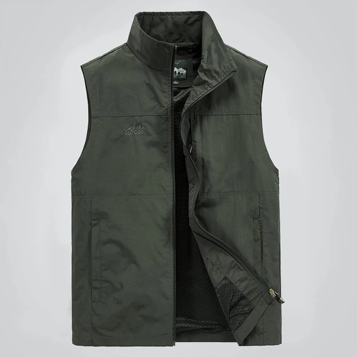 Men's Vests Lightweight Fashion Casual Solid Outdoor Quick-Drying Vest Jacket Tops Slim Fit, M-7XL