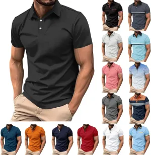 Men's White Golf Shirts, Short Sleeve, Moisture Wicking, Dry Fit, Polo Shirts, Casual Golf Shirts