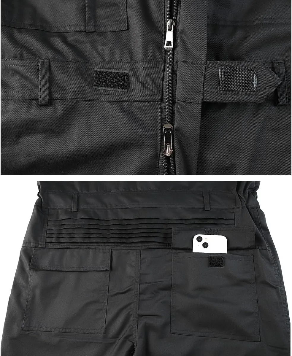 Mens Workwear Coveralls Multi Pockets Work Suit Mechanic Overalls Jumpsuits Unisex Long Sleeve Garage Coverall