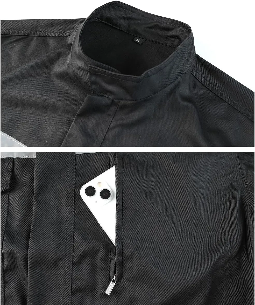 Mens Workwear Coveralls Multi Pockets Work Suit Mechanic Overalls Jumpsuits Unisex Long Sleeve Garage Coverall