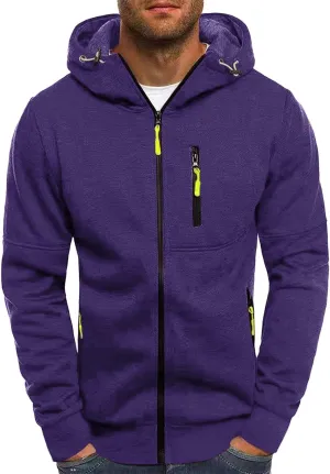 Mens Zip Up Hoodies Heavyweight Fleece Sports Track Jackets Sweatshirts for Gym Running