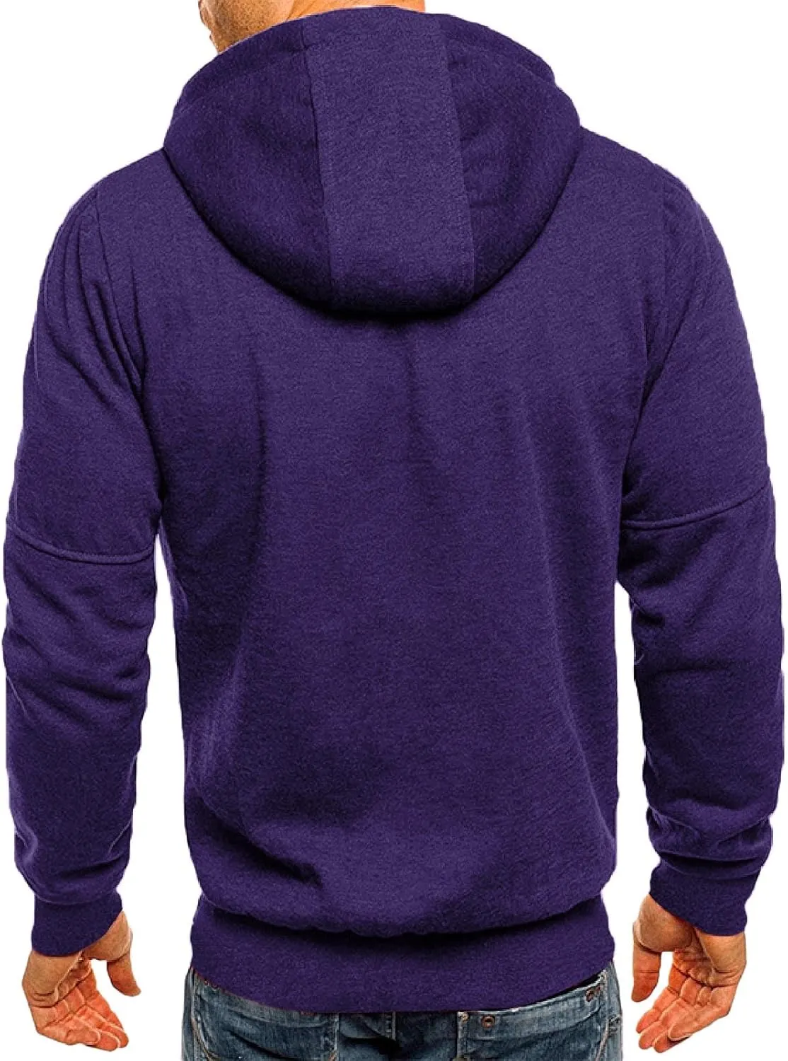 Mens Zip Up Hoodies Heavyweight Fleece Sports Track Jackets Sweatshirts for Gym Running