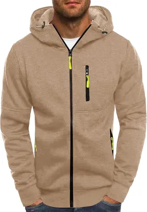 Mens Zip Up Hoodies Heavyweight Fleece Sports Track Jackets Sweatshirts for Gym Running