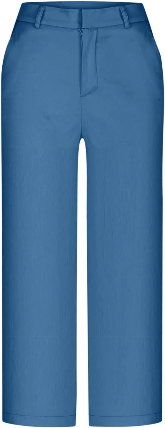 NaRHbrg Capri Pants for Women High Waisted Wide Leg Palazzo Trousers Solid Causal Dressy Pants Loose Lounge Pant with Pockets