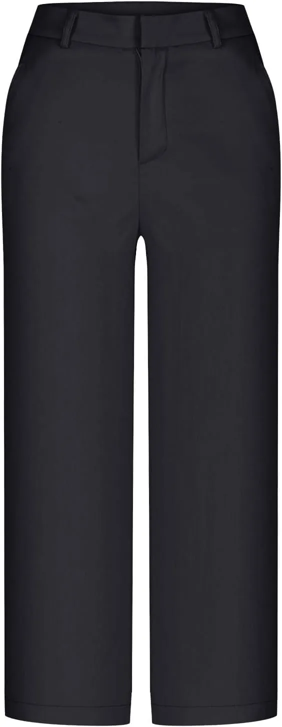 NaRHbrg Capri Pants for Women High Waisted Wide Leg Palazzo Trousers Solid Causal Dressy Pants Loose Lounge Pant with Pockets