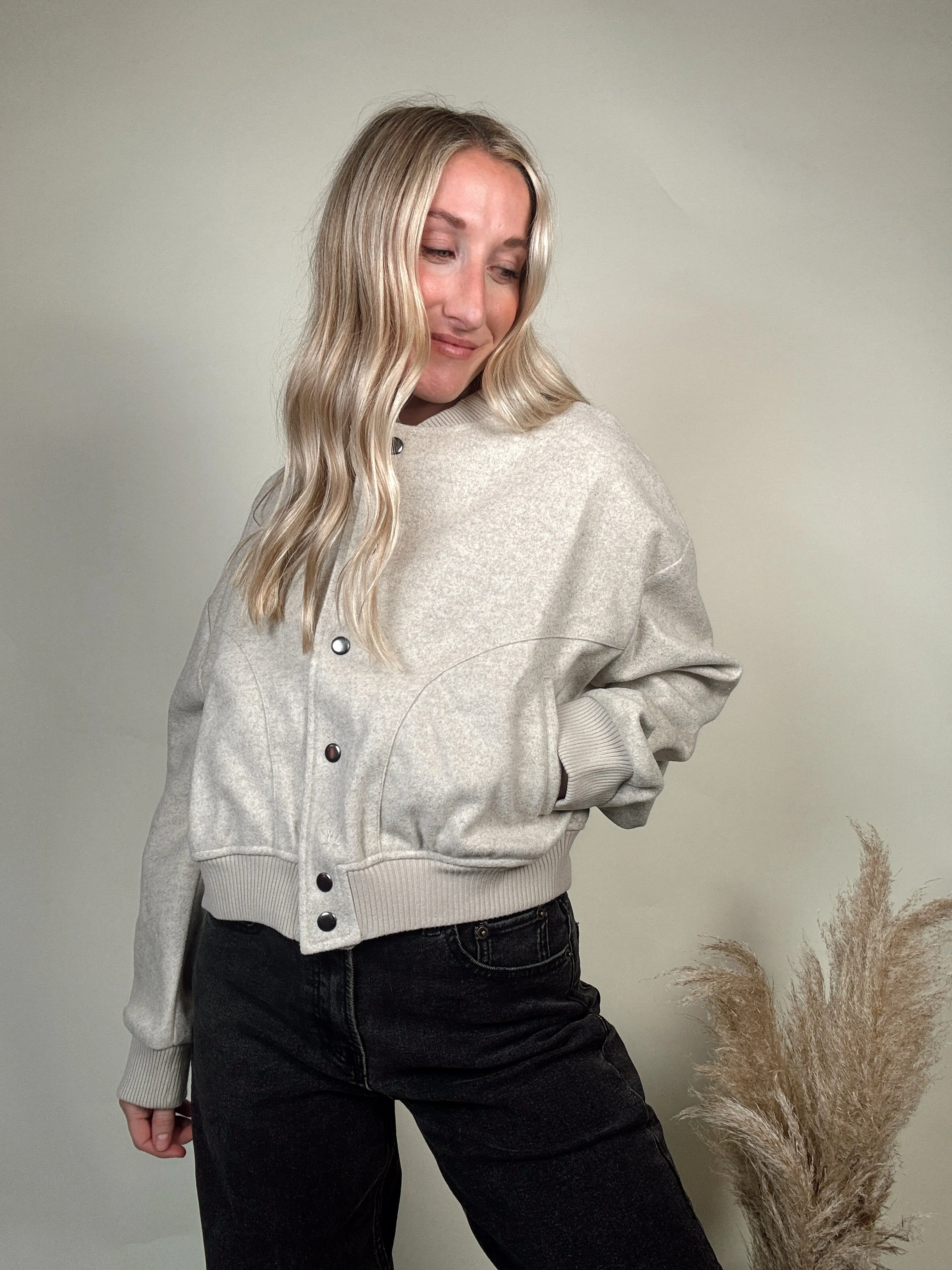 Oatmeal Bomber Jacket