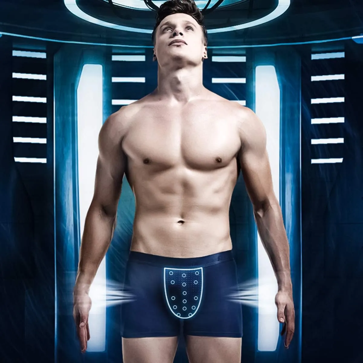 Ouruikia Men's Underwear Magnetic Boxer Briefs Functional Boxer Briefs Modal Breathable Boxer Briefs Underwear
