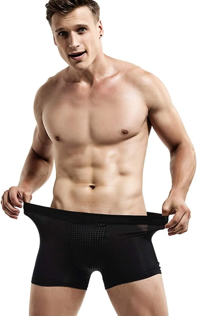 Ouruikia Men's Underwear Magnetic Boxer Briefs Functional Boxer Briefs Modal Breathable Boxer Briefs Underwear