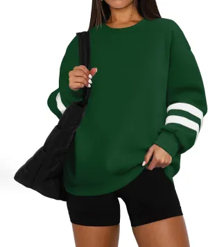 Oversized Sweatshirt For Women Trendy Crewneck Long Sleeve Fall Winter Clothes 2024 Solid Hoodie Pullover