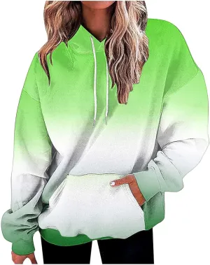 Oversized Sweatshirts for Women Loose Fit Fall Pullover Tops Neon Print Drawstring Hoodies Cute Trendy Clothes 2024