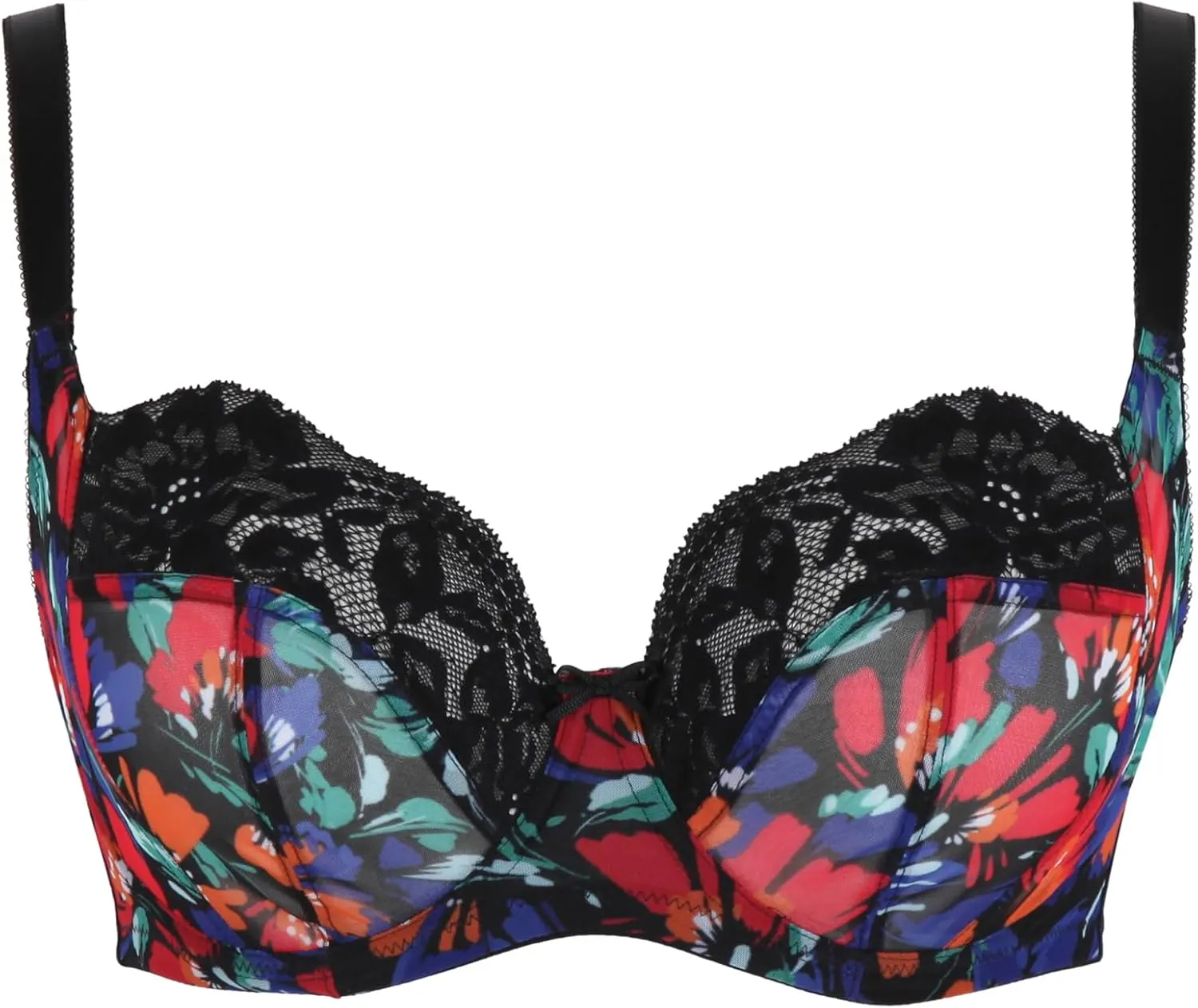 Panache Women's Nina Balcony Bra  Feminine Lace, Bold Semi-Sheer Look, Everyday Support