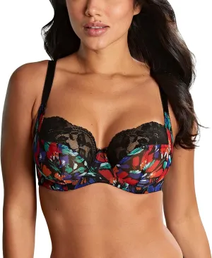 Panache Women's Nina Balcony Bra  Feminine Lace, Bold Semi-Sheer Look, Everyday Support