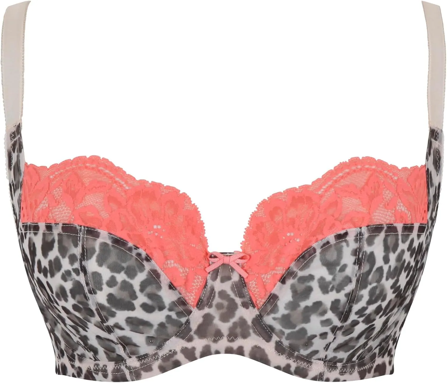 Panache Women's Nina Balcony Bra  Feminine Lace, Bold Semi-Sheer Look, Everyday Support
