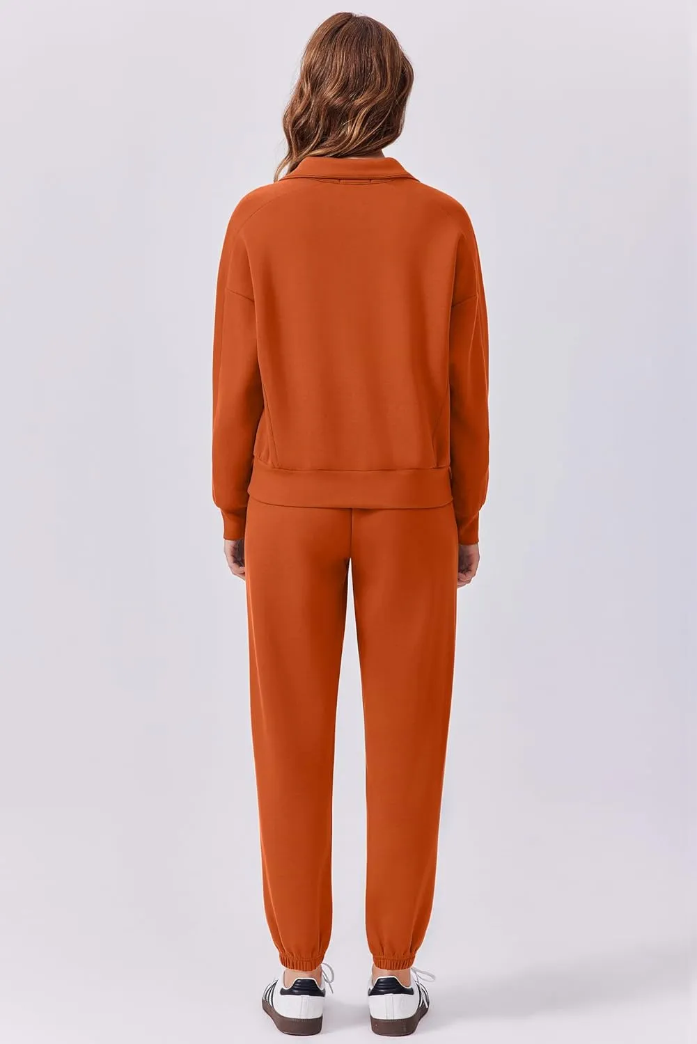 PINSPARK 2 Piece Sets for Women 2024 Fall Outfits Tracksuit Long Sleeve Half Zip Sweatshirt Jogger Sweatpants Matching Set