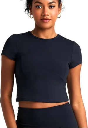 POPSUGAR PS Short Sleeve Athletic Tops for Women, Fitted Feminine Seamed Workout Shirts Gym Running Yoga Tshirts