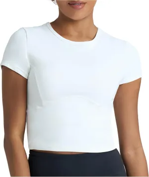 POPSUGAR PS Short Sleeve Athletic Tops for Women, Fitted Feminine Seamed Workout Shirts Gym Running Yoga Tshirts