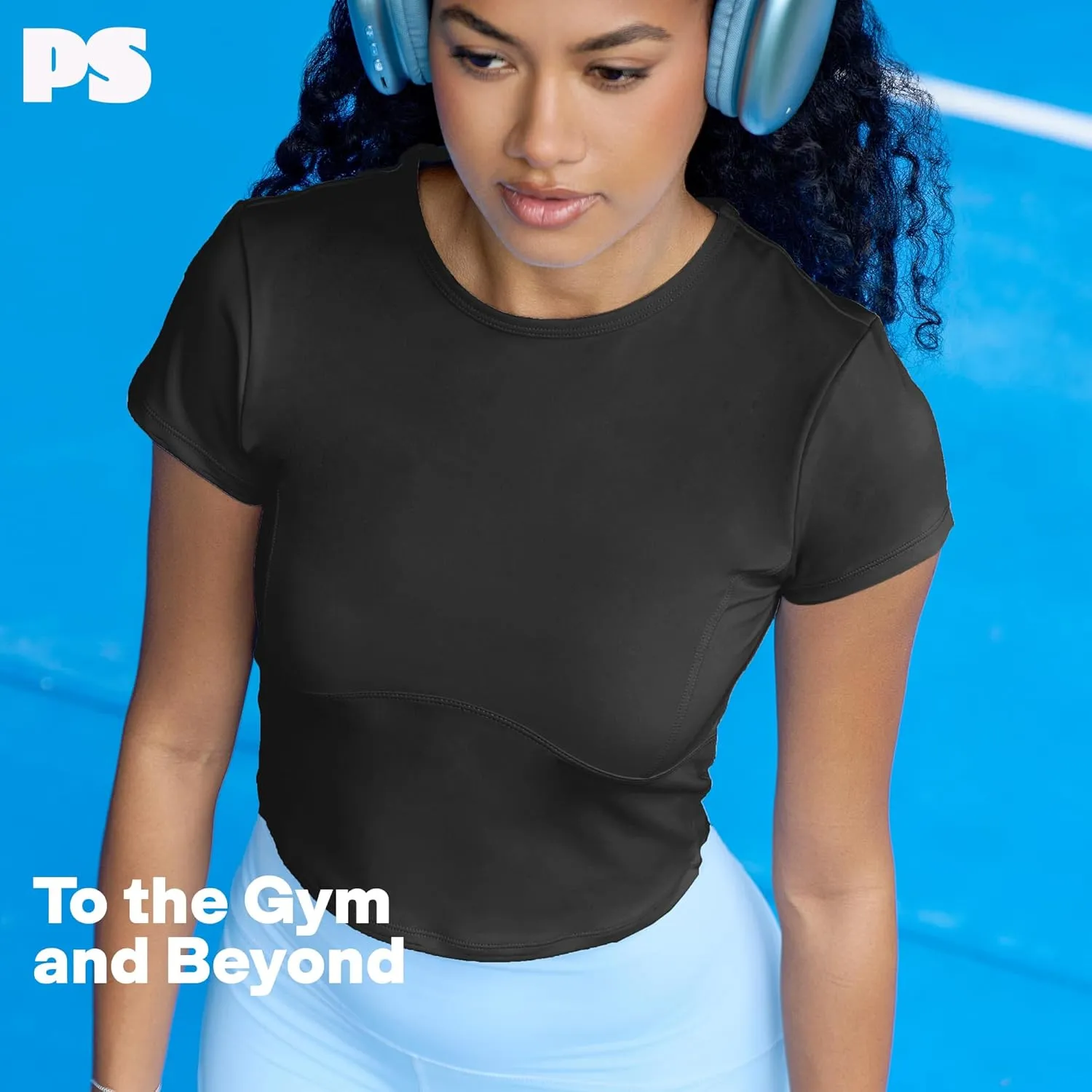POPSUGAR PS Short Sleeve Athletic Tops for Women, Fitted Feminine Seamed Workout Shirts Gym Running Yoga Tshirts