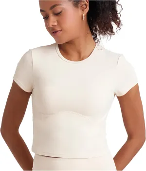 POPSUGAR PS Short Sleeve Athletic Tops for Women, Fitted Feminine Seamed Workout Shirts Gym Running Yoga Tshirts