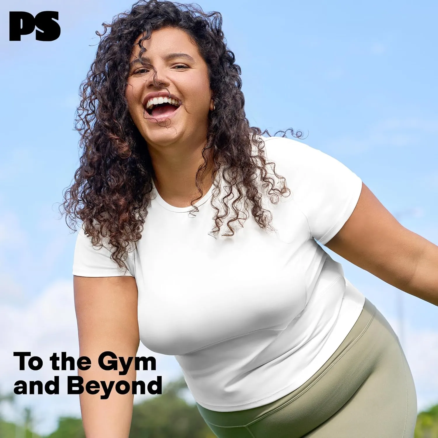 POPSUGAR PS Short Sleeve Athletic Tops for Women, Fitted Feminine Seamed Workout Shirts Gym Running Yoga Tshirts