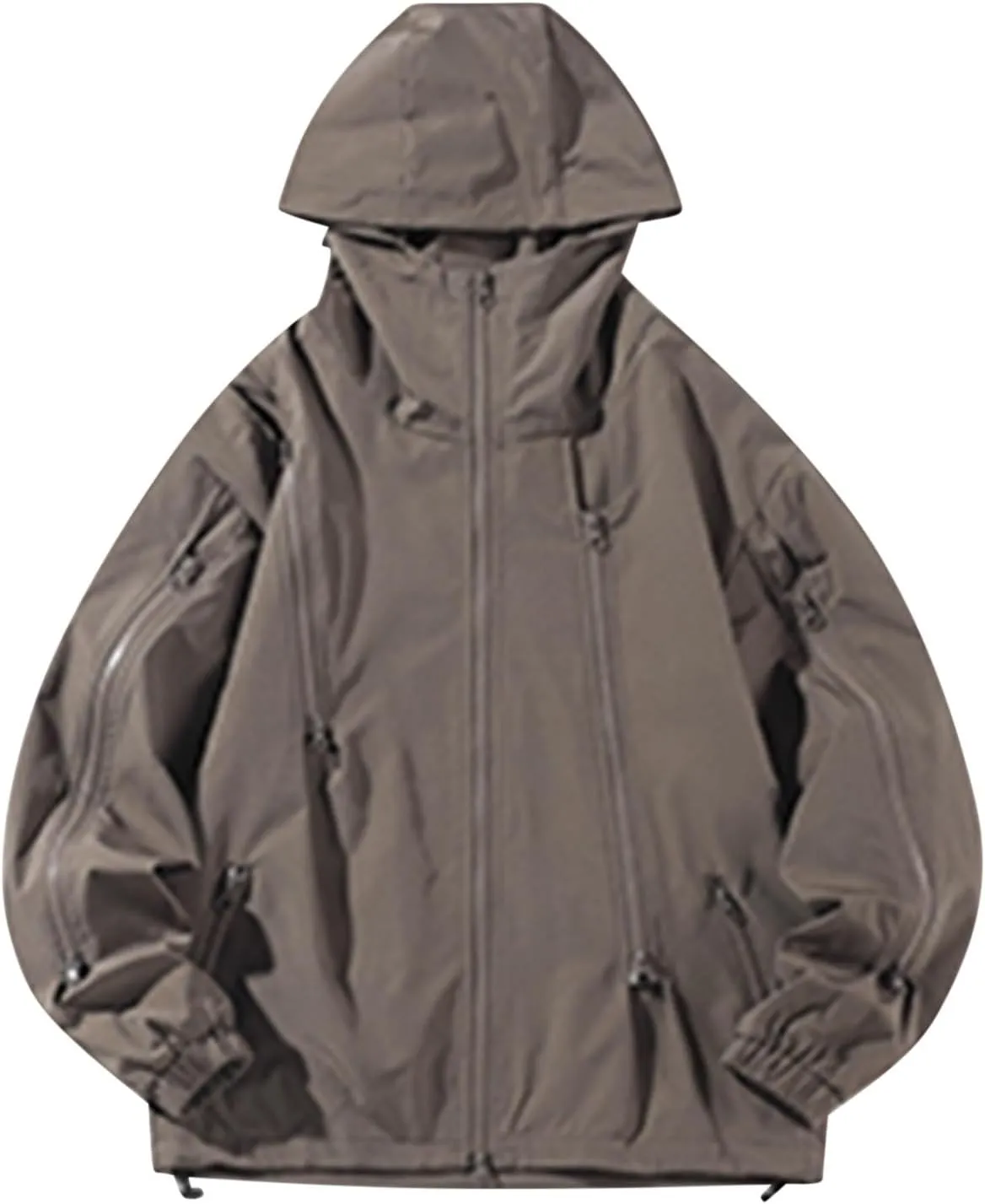 Rain Jacket Men Long Sleeve Outdoor Waterproof Coats Lightweight Windbreaker Jackets Casual Travel Hoodies With Pocket