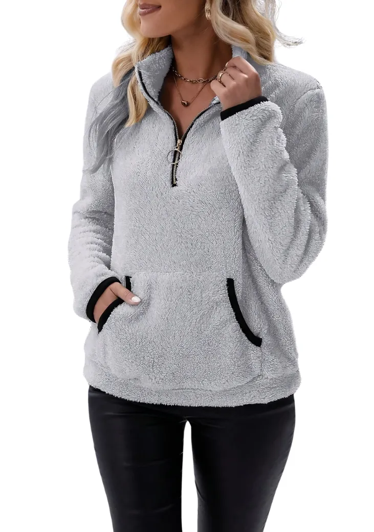 Romy | Fleece met halve rits
