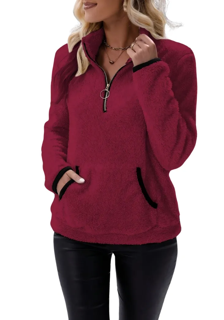 Romy | Fleece met halve rits