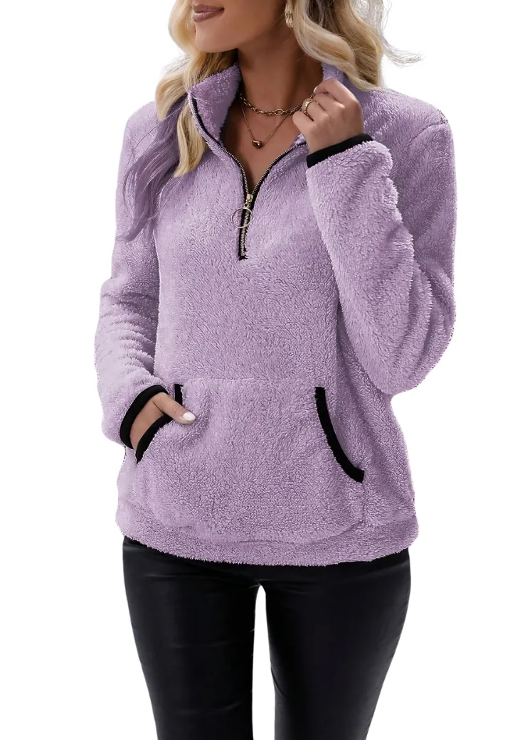 Romy | Fleece met halve rits