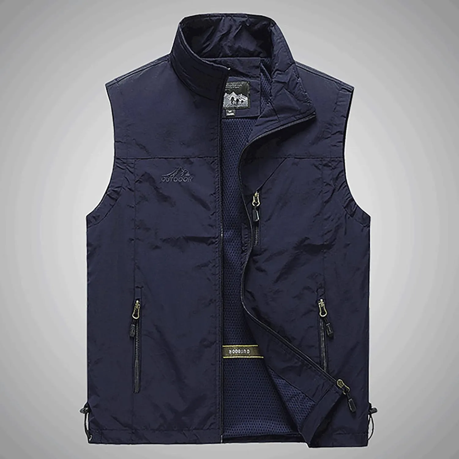 RTRDE Men's Puffer Vest Packable Vest Winter Outdoor Zipper Sleeveless Warm Puffey Jacket Vests Outerwear, XL-4XL