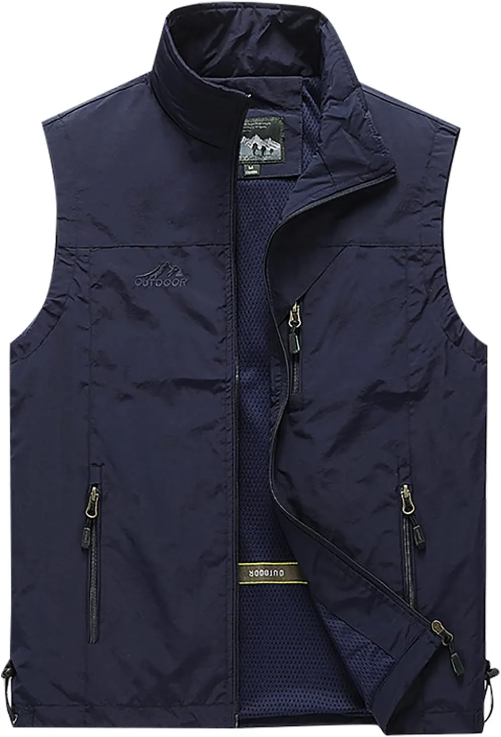 RTRDE Men's Puffer Vest Packable Vest Winter Outdoor Zipper Sleeveless Warm Puffey Jacket Vests Outerwear, XL-4XL