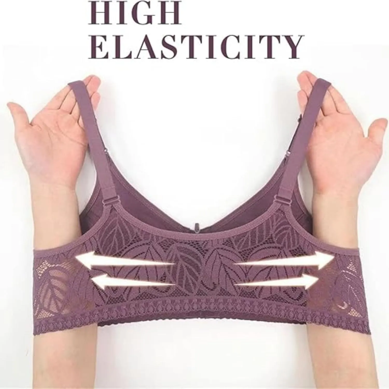 Senorita Zip up Bra, Front Zip Powerful Support Comfy Bra, Wireless Large Size Comfy & Feminine
