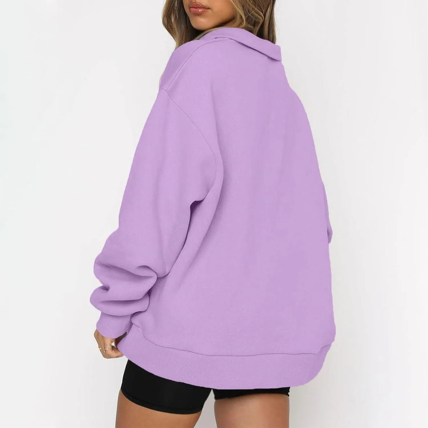 SERYU Oversized Sweatshirt Womens Loose Fit Fleece Fall Long Sleeve Half Zip Collared Pullover Y2k Clothes