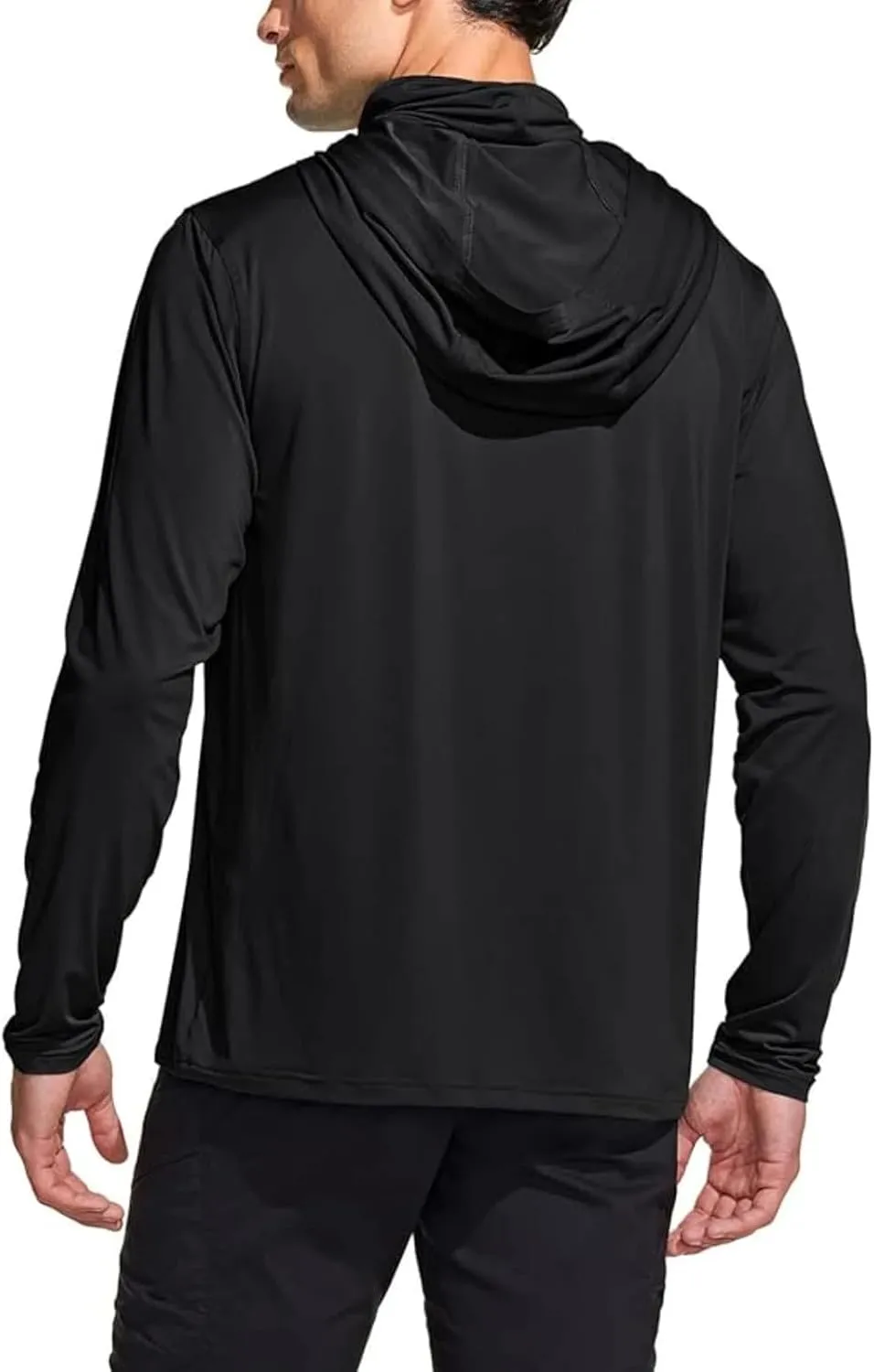 Sun Hoodies for Men Solid Long Sleeve Hooded Sweatshirts Pullover Tops Lightweight Rash Guard Fishing Hiking Shirts