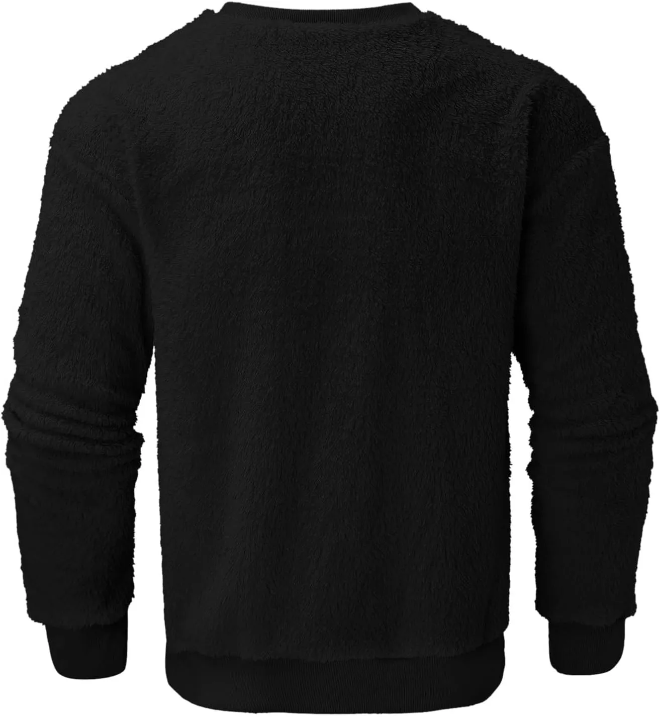Sweatshirts for Men Long Sleeve Crew Neck Solid Color Casual Basic Warmth Pullover Soft Fall Winter Fleece Trendy Sweater Top