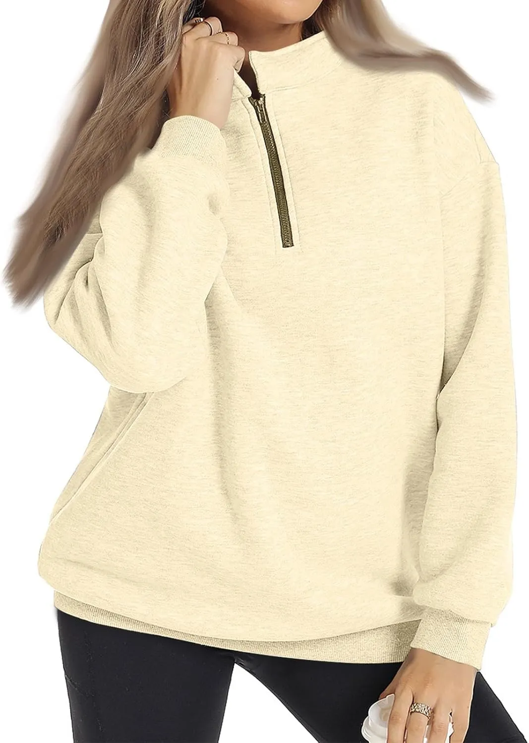 Sweatshirts For Women Long Sleeve Pullover Oversized Solid Color Hoodies Fleece Sweaters Fall Outfits Fashion Y2K Clothes