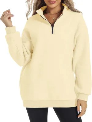 Sweatshirts For Women Long Sleeve Pullover Oversized Solid Color Hoodies Fleece Sweaters Fall Outfits Fashion Y2K Clothes
