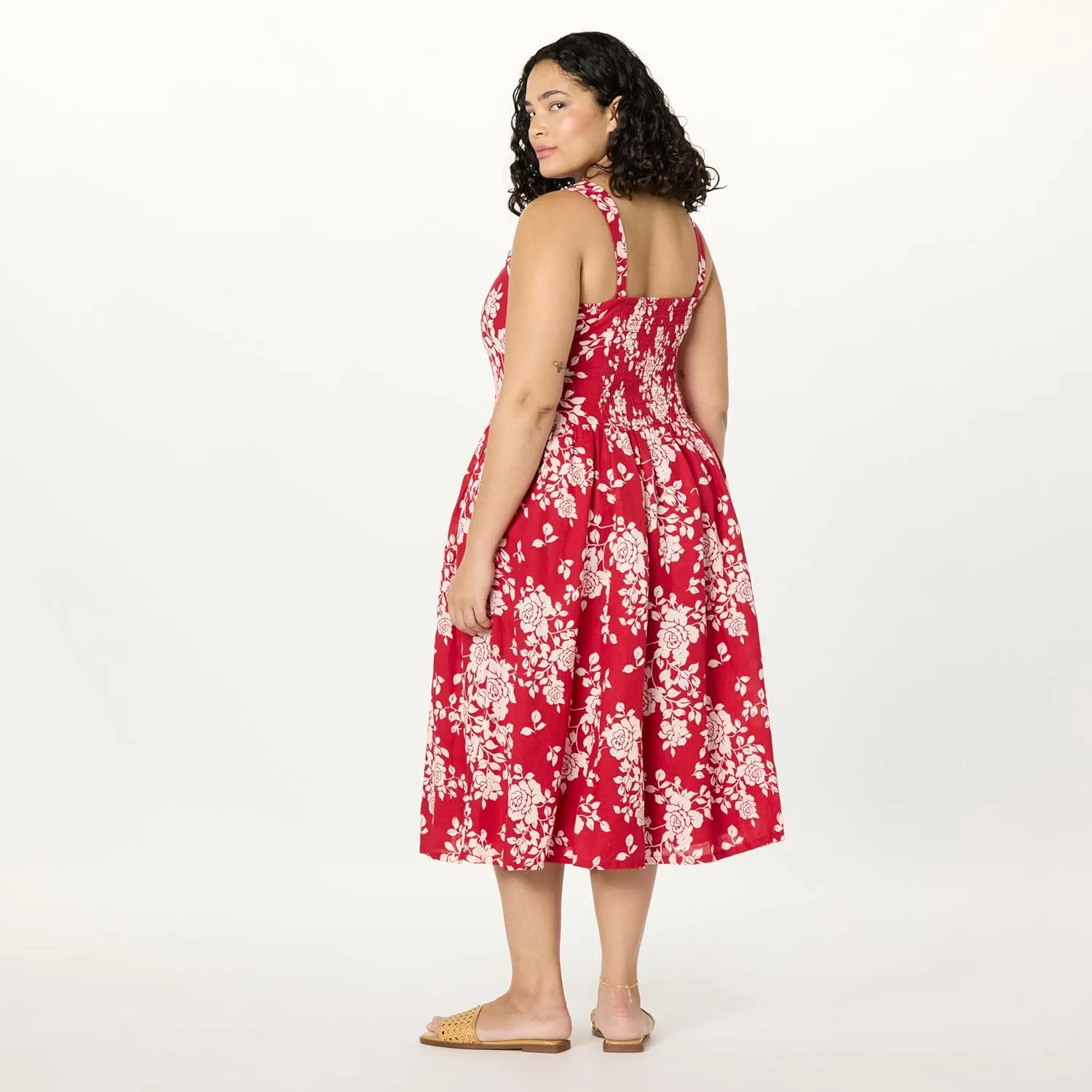 The Drop Women's Balu Feminine Shaped Waist Midi Dress