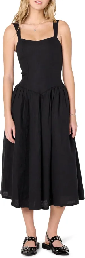 The Drop Women's Balu Feminine Shaped Waist Midi Dress