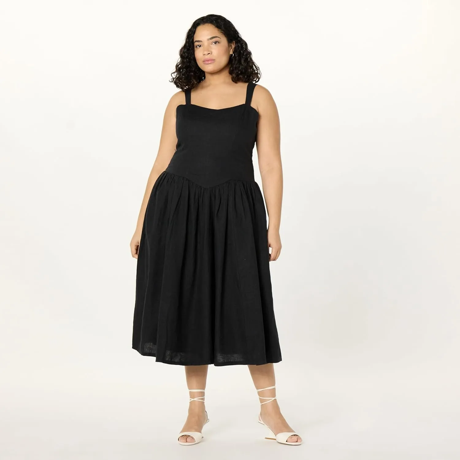 The Drop Women's Balu Feminine Shaped Waist Midi Dress