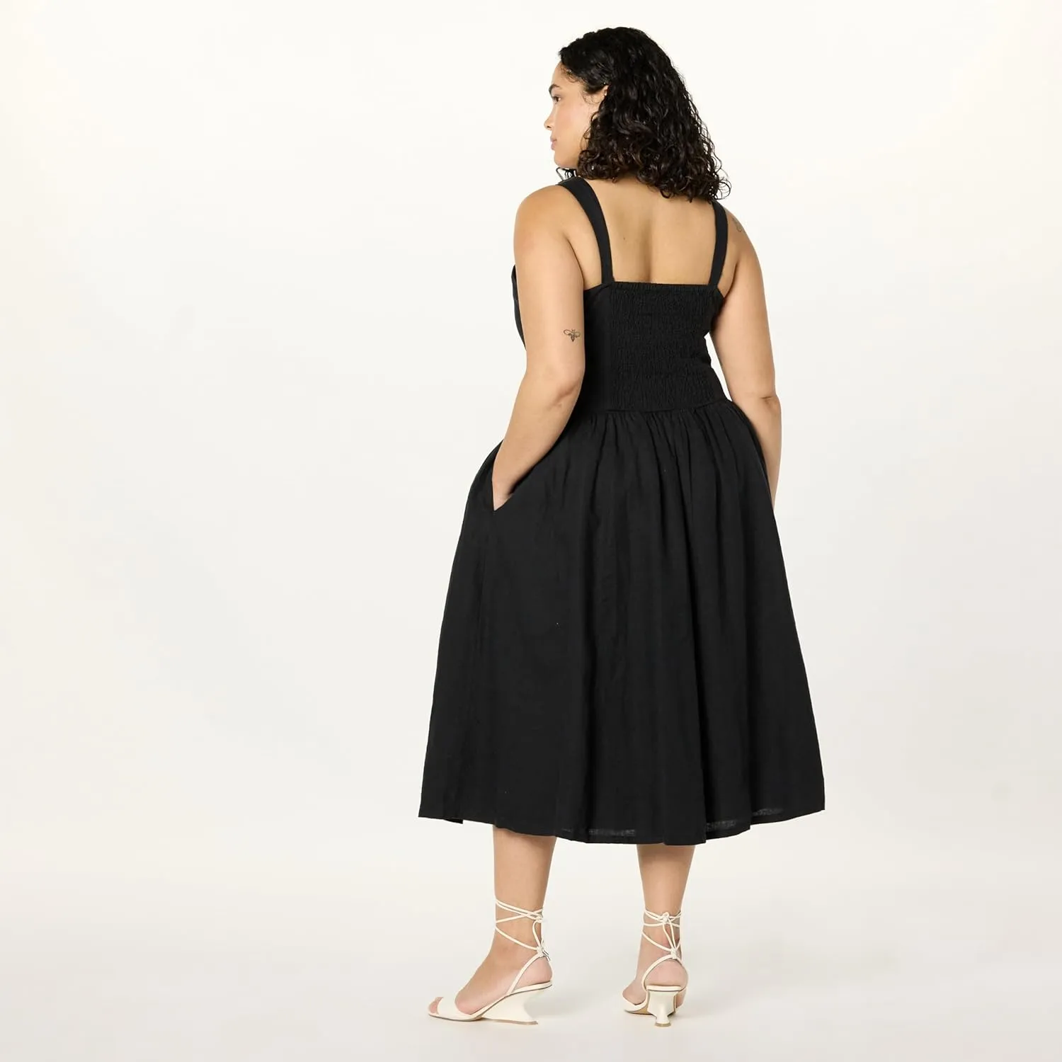 The Drop Women's Balu Feminine Shaped Waist Midi Dress