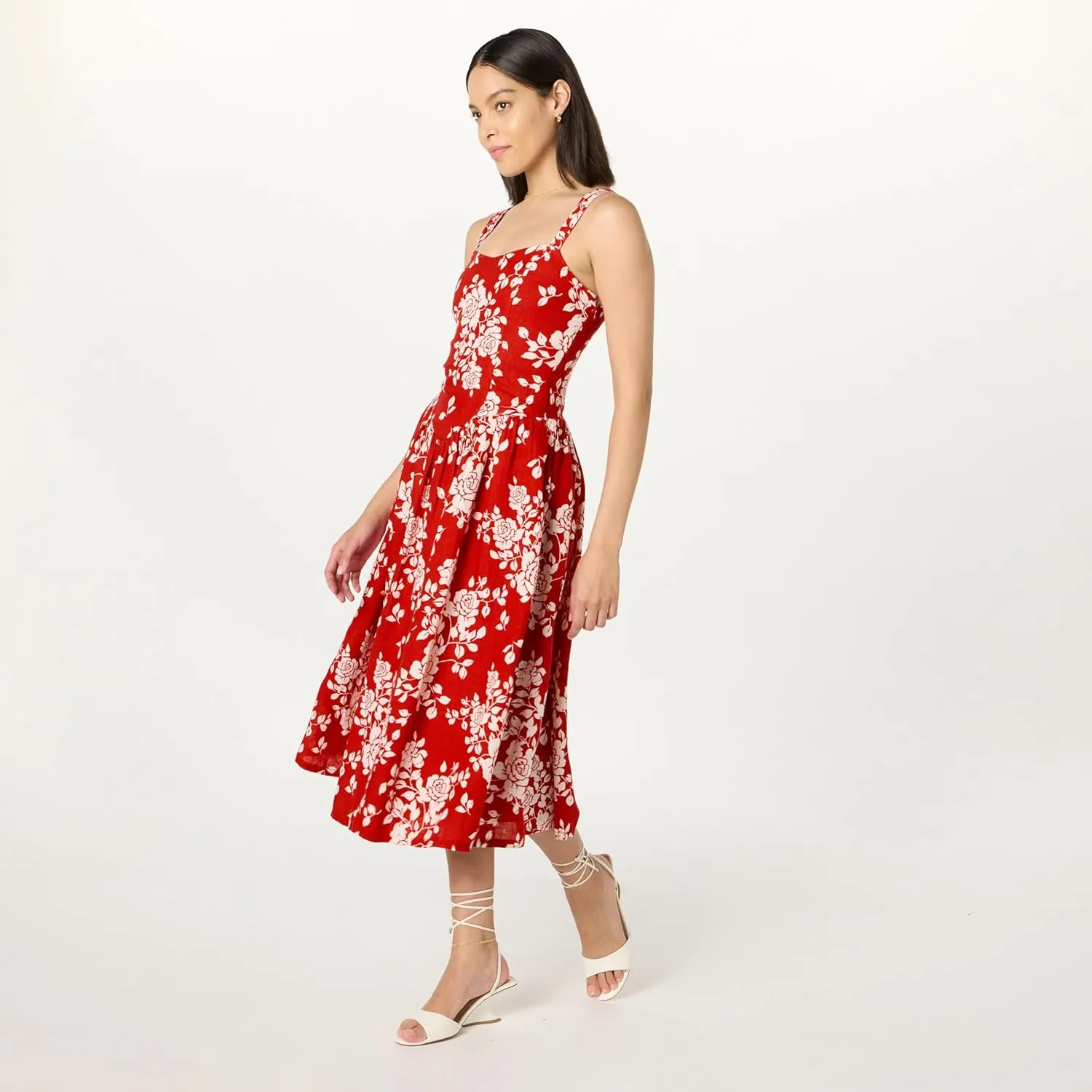 The Drop Women's Balu Feminine Shaped Waist Midi Dress