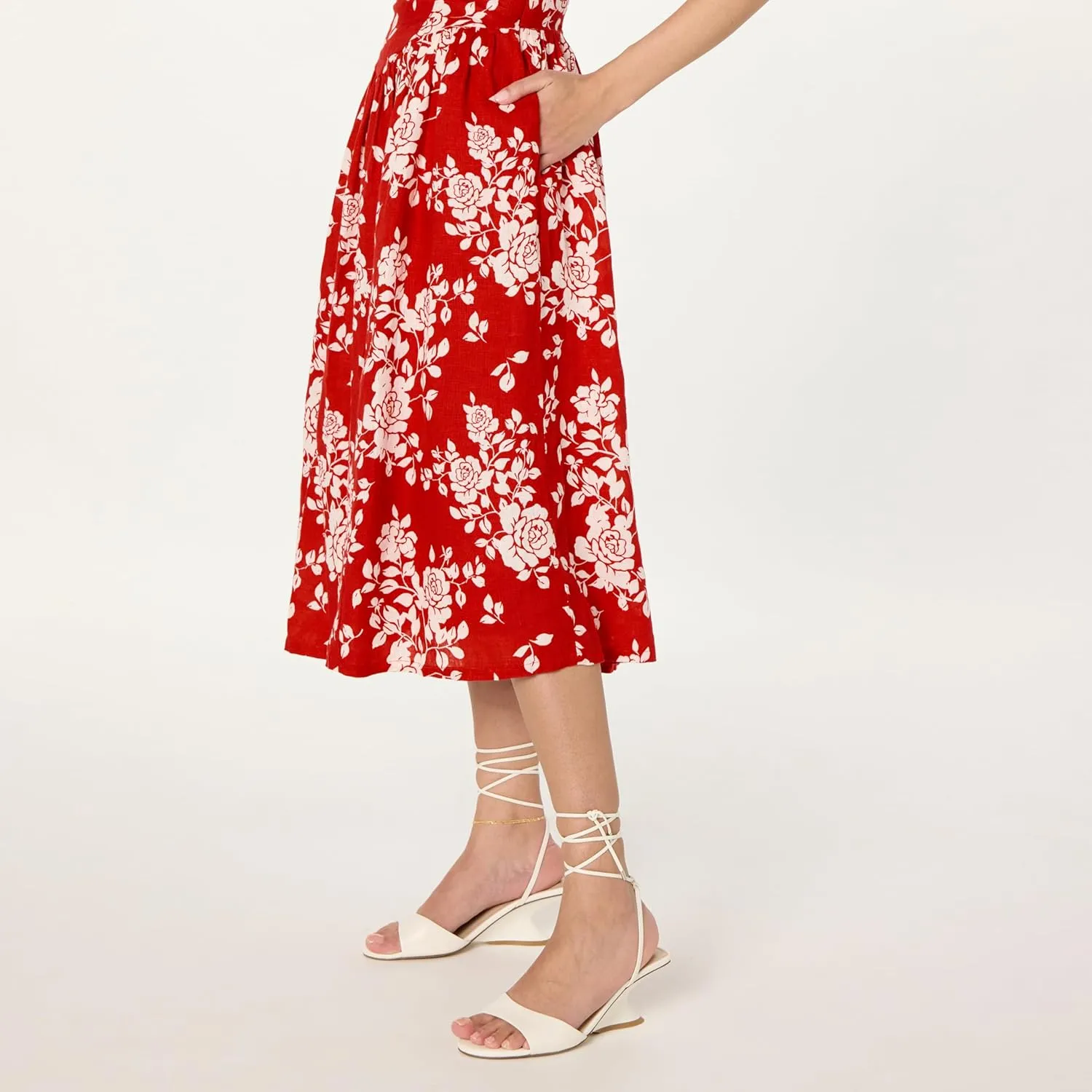 The Drop Women's Balu Feminine Shaped Waist Midi Dress