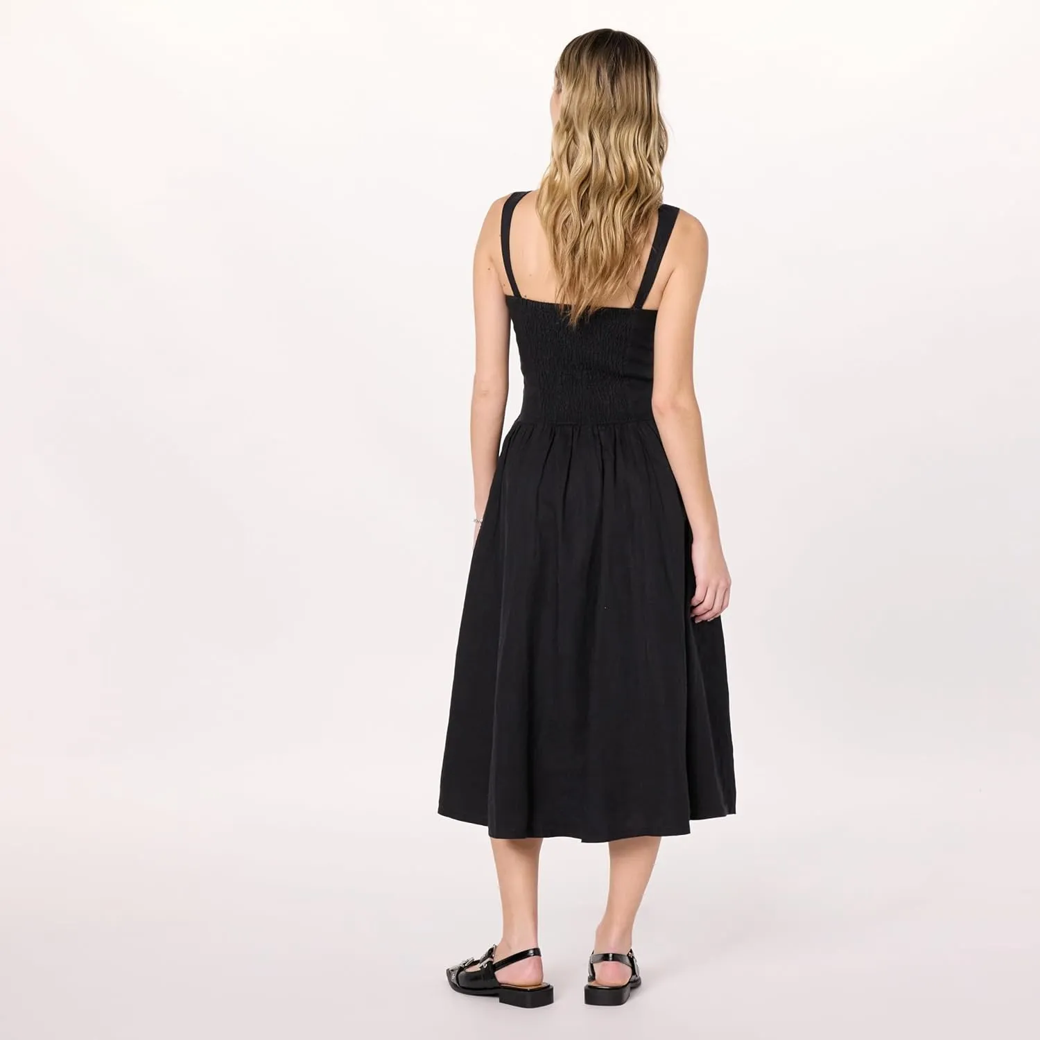 The Drop Women's Balu Feminine Shaped Waist Midi Dress