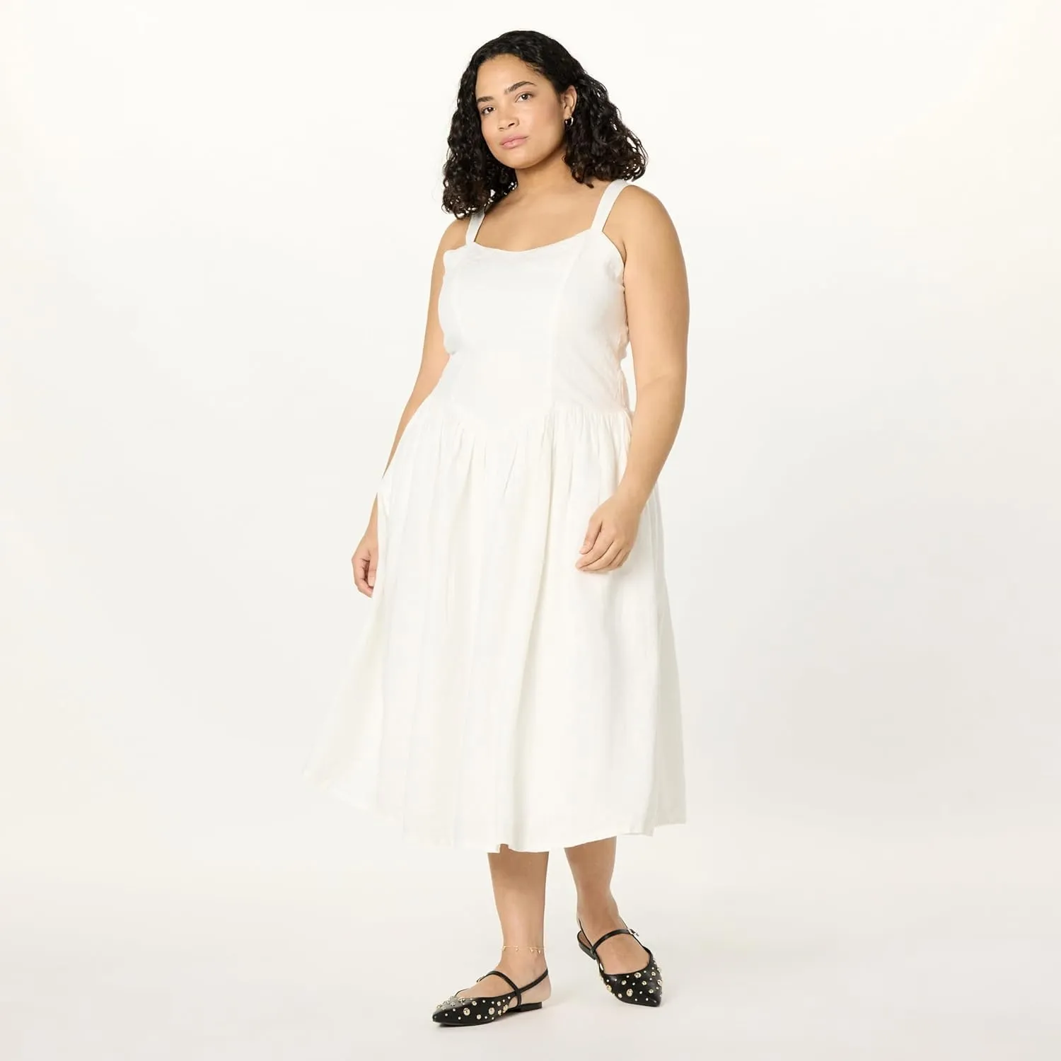 The Drop Women's Balu Feminine Shaped Waist Midi Dress