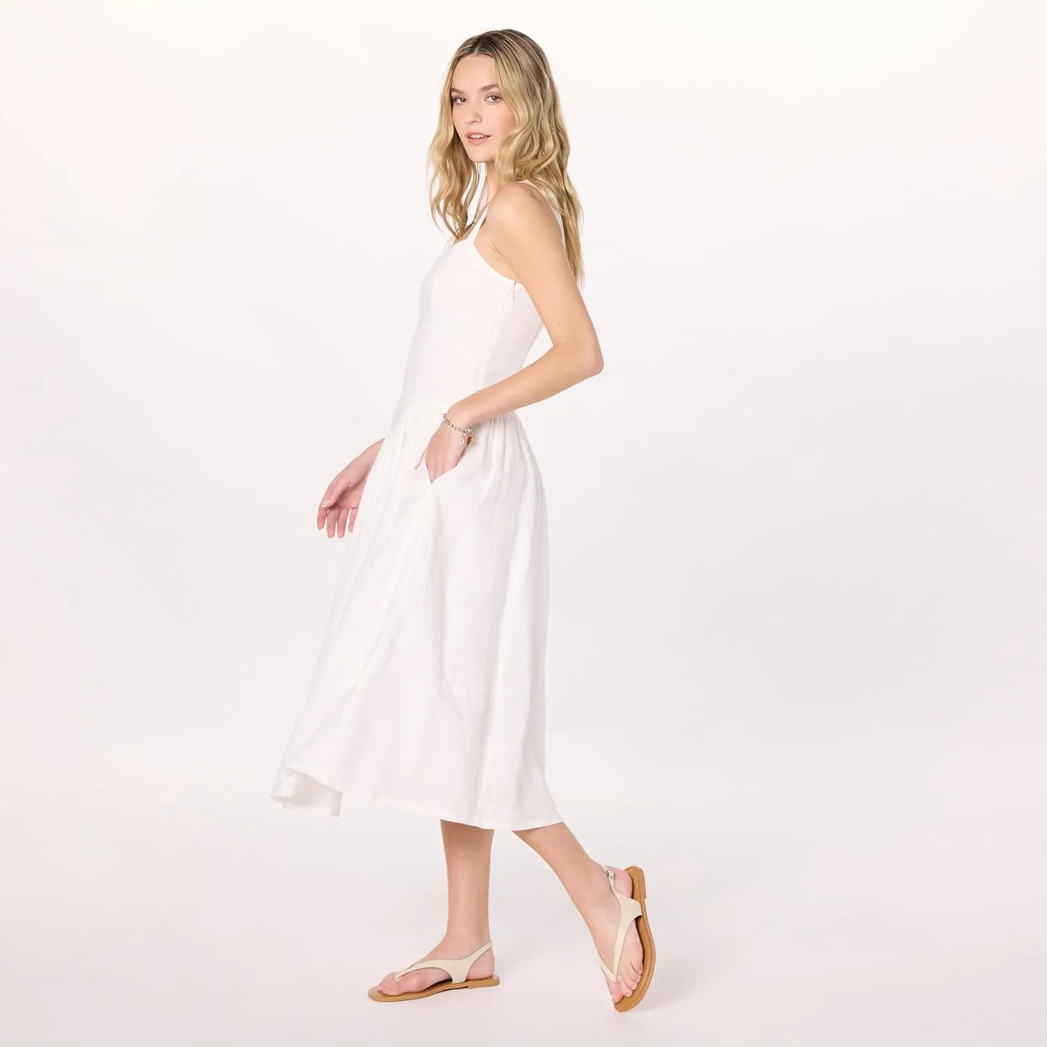 The Drop Women's Balu Feminine Shaped Waist Midi Dress